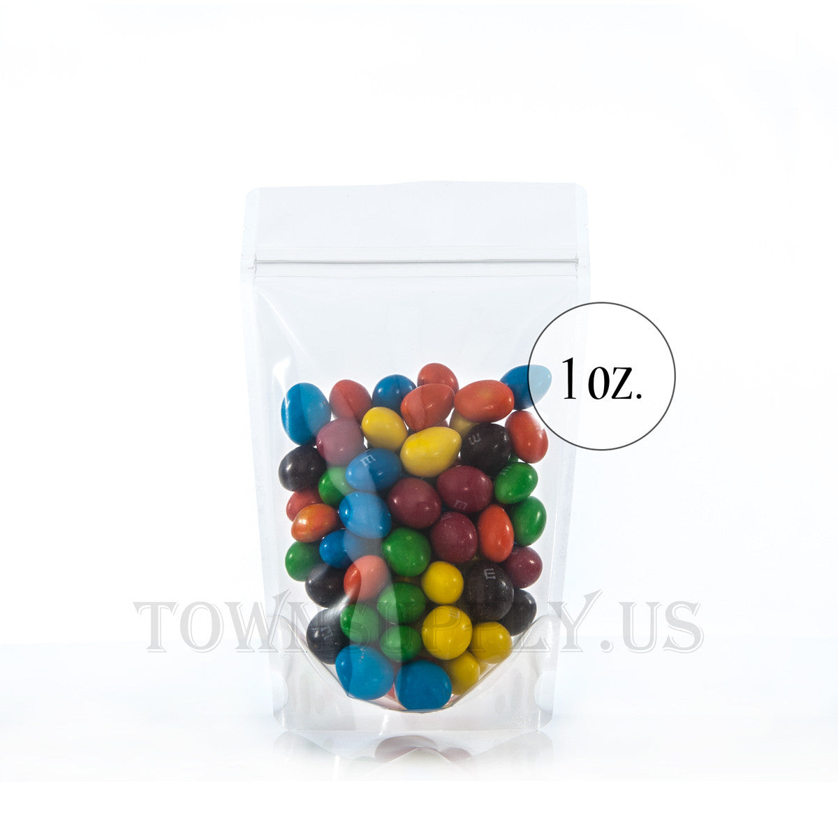 clear poly transparent stand up pouch, 1 oz. bags - Town Supply