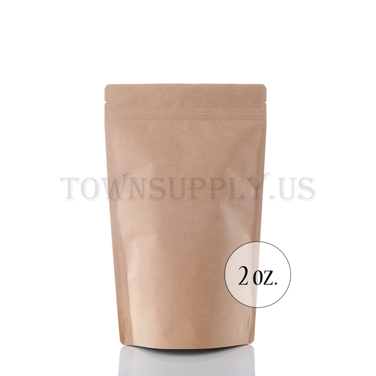 Kraft stand up pouch, foil lined 2 oz. bags - Town Supply