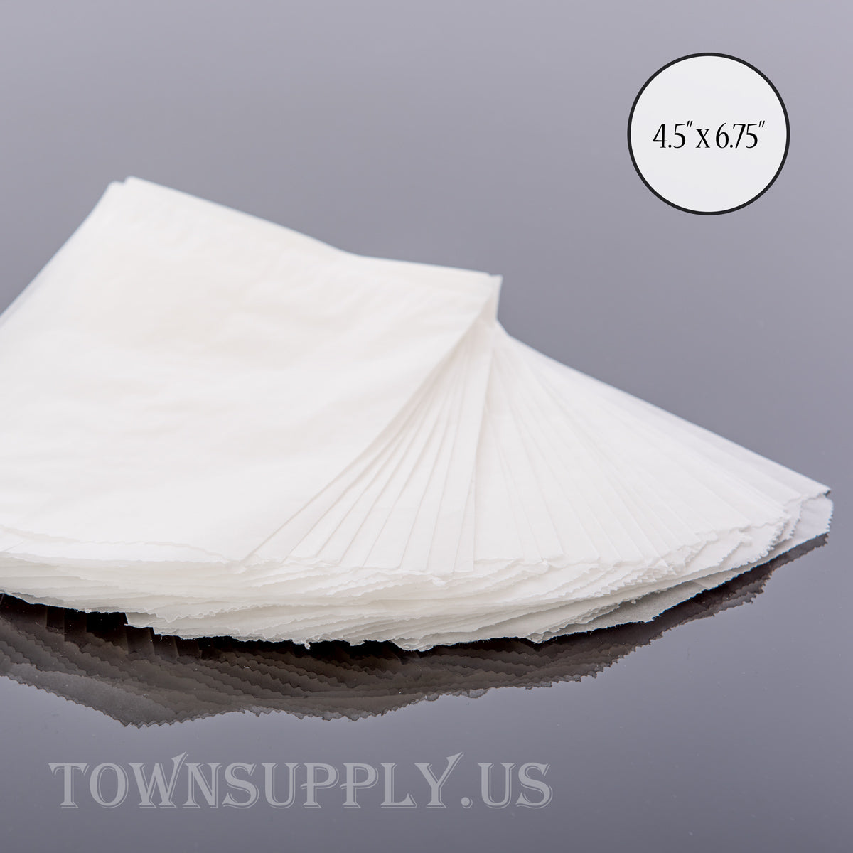 50 pack - flat glassine bags, 4.5" x 6.75" translucent waxed paper envelopes - Town Supply