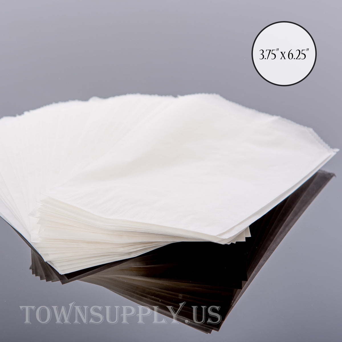 50 pack - flat glassine bags, 3.75 x 6.25 translucent waxed paper en -  TownSupply