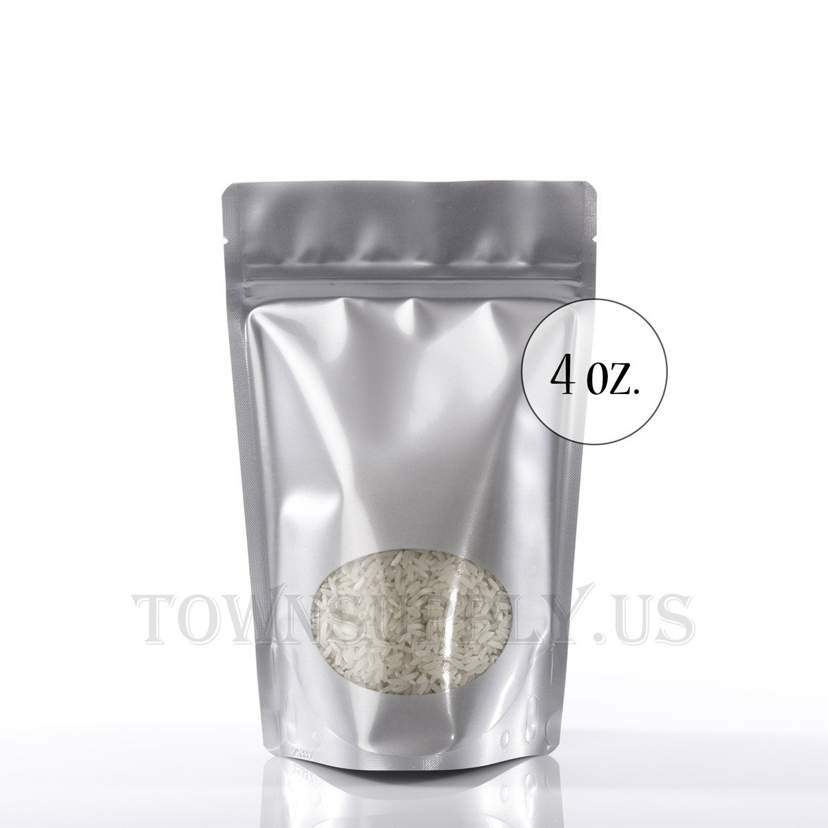 The Quarter Bag- clear/gold stand-up pouch w/ aluminum foil - HQ Packaging